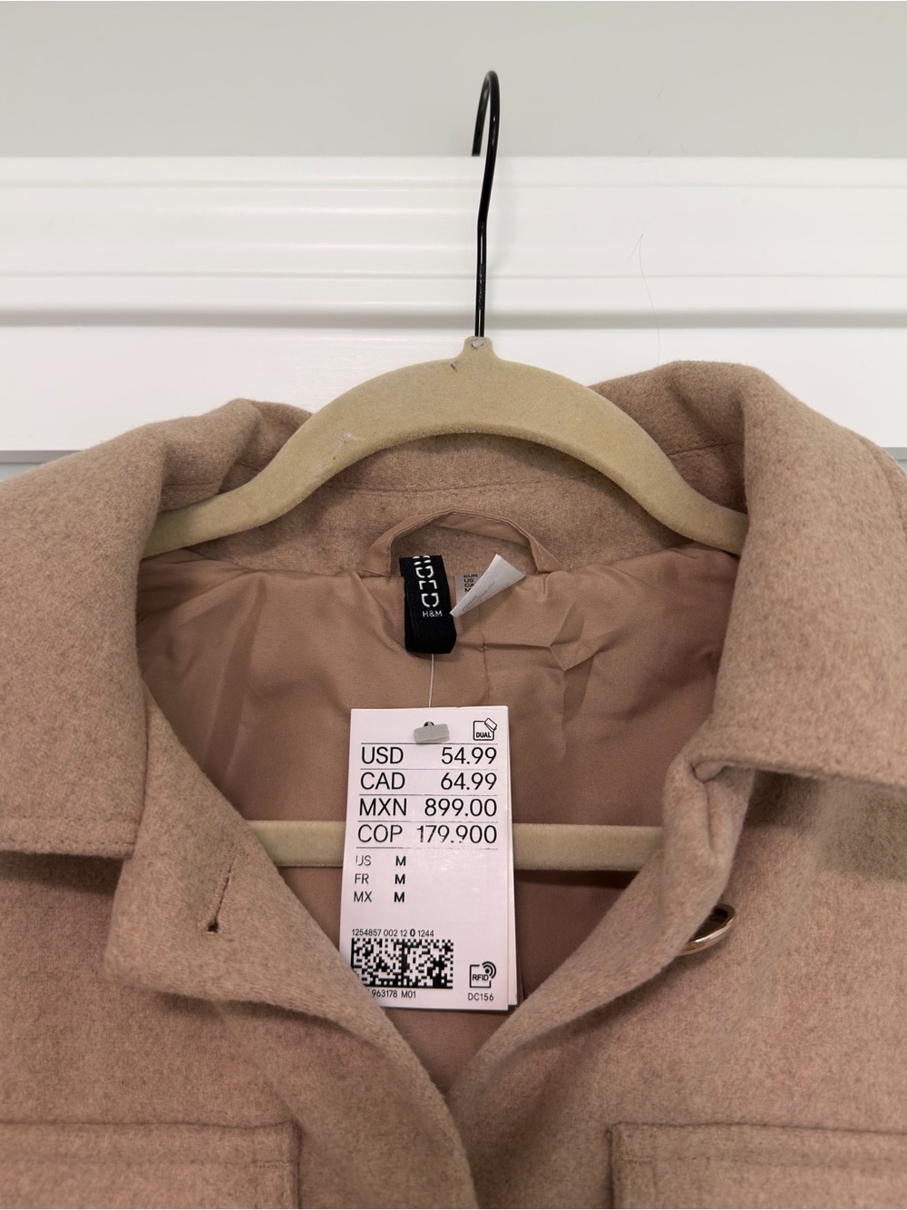 Cropped Camel Felt Button Front Jacket - Picture 2 of 6